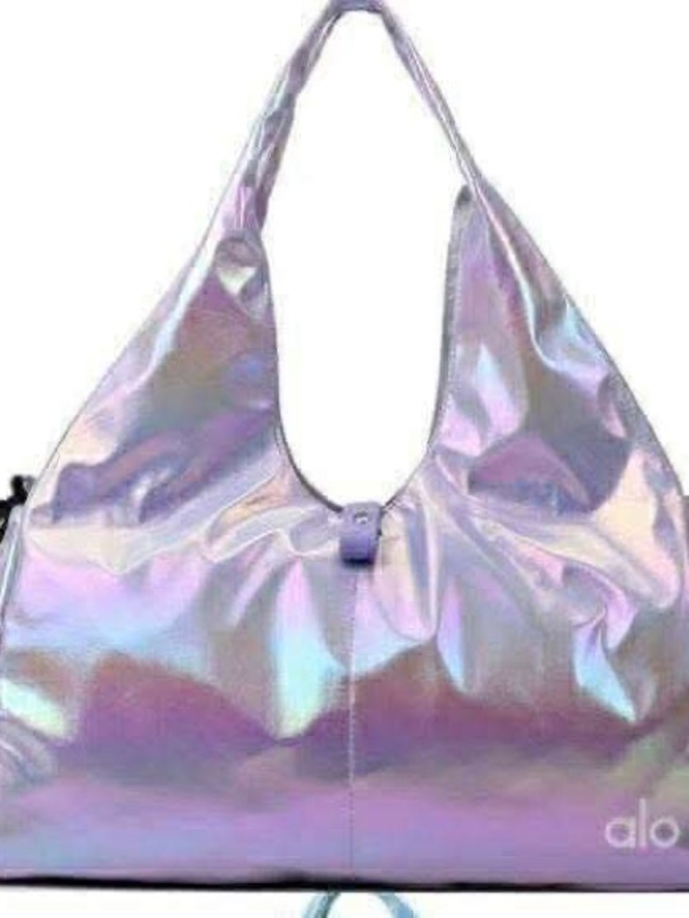 ALO Yoga Iridescent Holographic Shoulder Bag in Purple and Pink